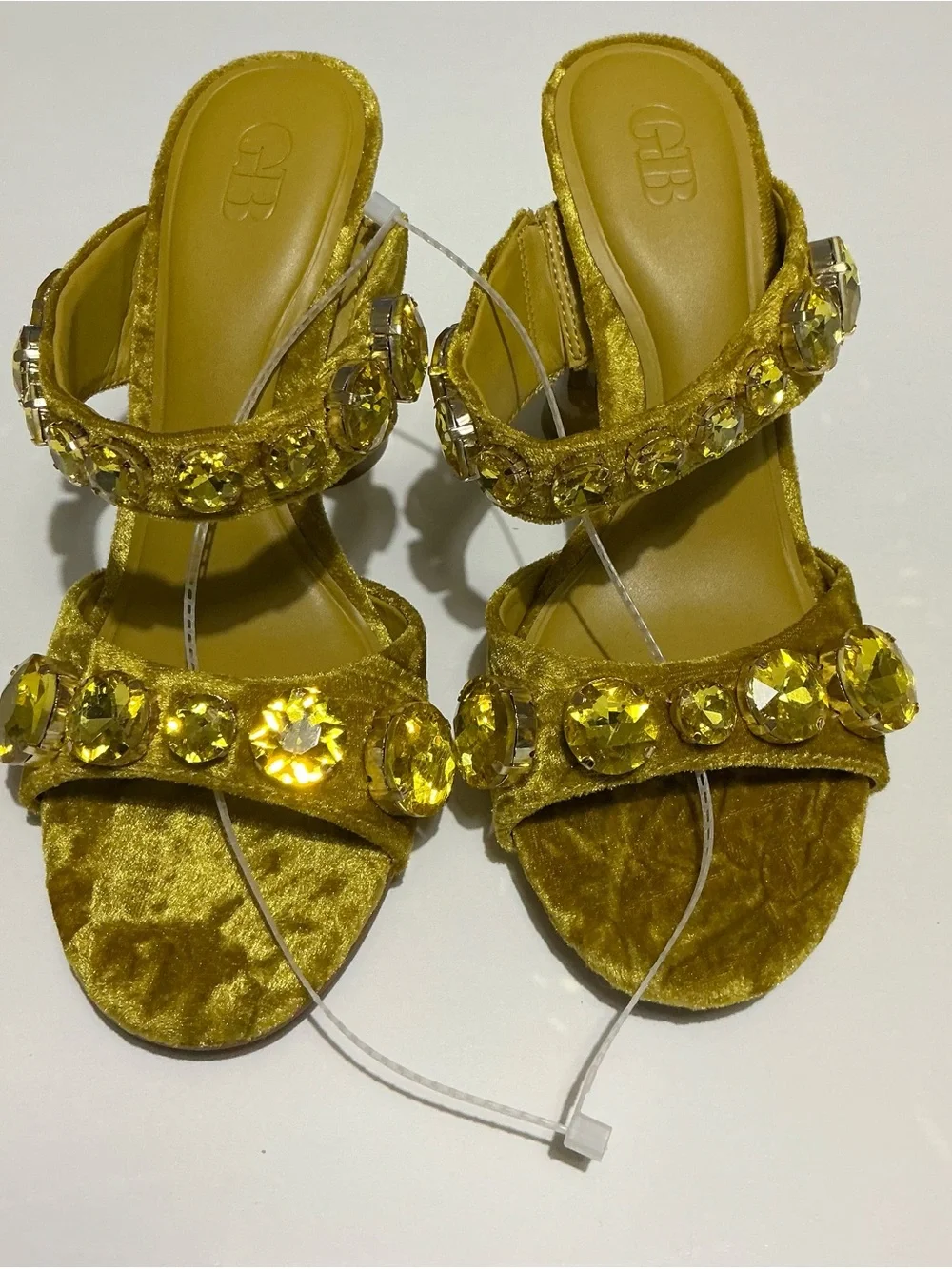 Gianni Bini News-Flash Velvet Jewel Ornament Dress Slide Sandals